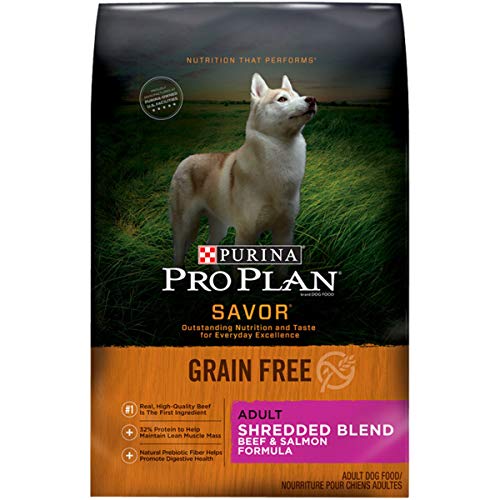 Purina Pro Plan Grain Free, High Protein Dry Dog Food; SAVOR Shredded Blend Beef & Salmon - 4 lb. Bag