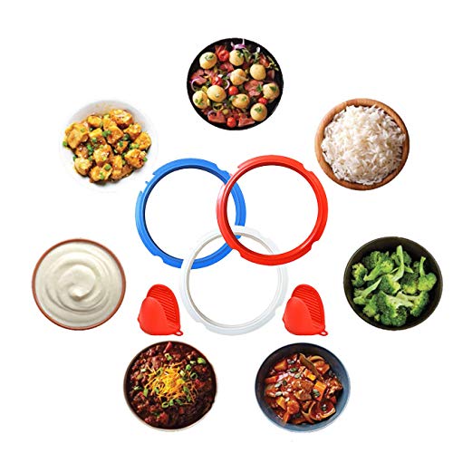 Nice-Components Silicone Sealing Ring for IP Models 3 Quart, Free Silicone Oven Mitts for Pressure Cooker Accessories,Sweet and Savory,Common Clear Edition Ring Fit IP Models