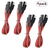 WMYCONGCONG 4 PCS SAE to SAE Extension Cable Quick Disconnect Wire Harness SAE Connector 3 Feet, 18 Gauge (4 PCS 3Ft)