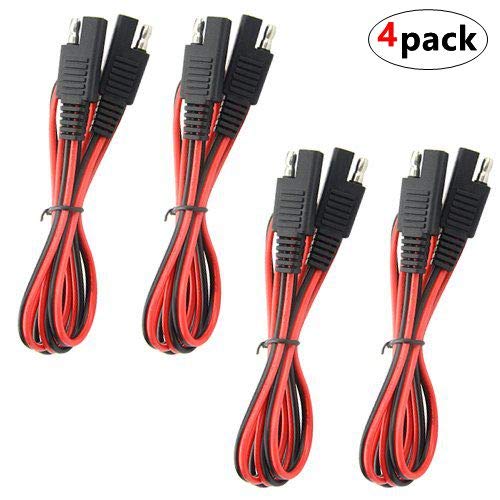 WMYCONGCONG 4 PCS SAE to SAE Extension Cable Quick Disconnect Wire Harness SAE Connector 3 Feet, 18 Gauge (4 PCS 3Ft)