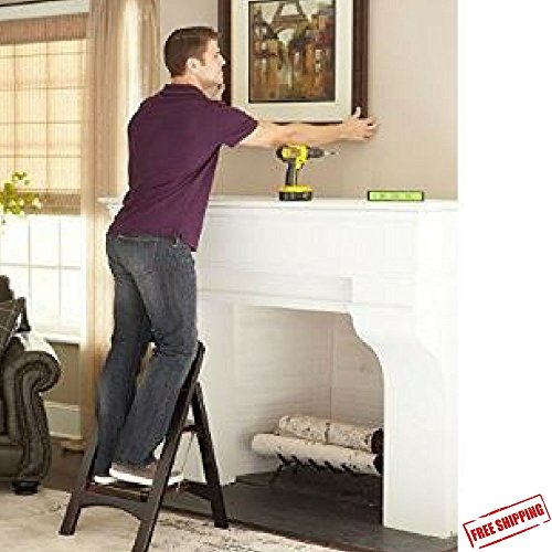 Wooden Stepladder, Folding Step Stool, 2 Steps, Folded Flat Step Stool, Home Decor Design, Easy Storage, Mahogany & Ebook Home Decor - Thumbnail 2