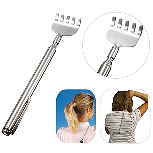 Value 3 Pack Stainless Steel Back Scratcher with Telescoping Handle with Pocket Clip
