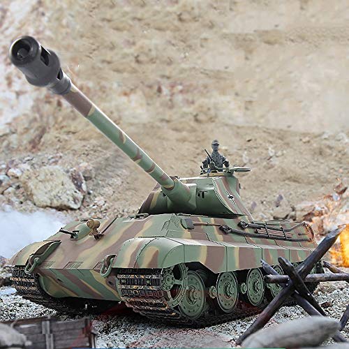 XSLY 65cm 16.01 Fernbedienung Panzer Deutschen Zweiten Weltkrieg Tiger King Modell Tanks Maxi-Kinder RC Spielzeug… – Bild 3
