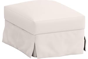 HOMETOWN MARKET Durable Farlov Ottoman Replacement Cover Made for IKEA Farlove Sofa Footstool Slipcover Only! (Polyester Flax Beige)