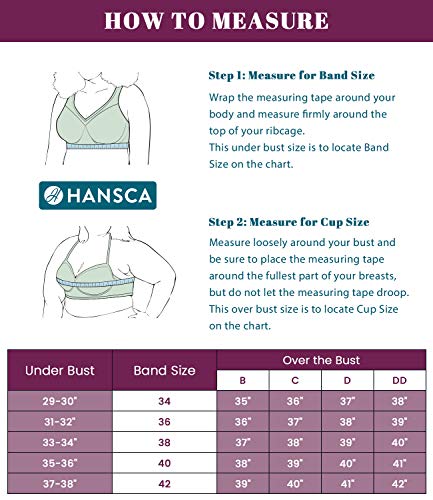 HANSCA Women's Push Up Wirefree Bra Lightly Padded Full Cup Cleavage Bra Plus Size Comfort (Midnight Blue, 38C)