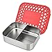 LunchBots Trio II Stainless Steel Food Container - Three Section Design Perfect for Healthy Snacks, Sides, or Finger Foods On The Go - Eco-Friendly, Dishwasher Safe and BPA-Free - Red Dots