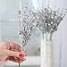 Factory Direct Craft Pack of 6 Silver Glitter Twig and Berry Sprays Sparkling Branches for Christmas Tree Decoration Holiday Decorating Flower Arrangements and DIY Crafts