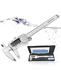 Calibre Digital   6" 492.1 foot calibre Vernier   IP54 resistente al agua, acero inoxidable calibre digital electrónico con apagado automático, visualización LCD precisa medición pulgadas y milímetros