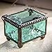 Turquoise Blue Stained Glass Ring Box Small Jewelry Trinket - J Devlin Box 325-3