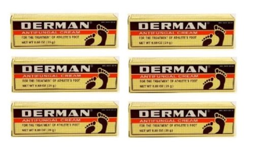 Derman Antifungal Athlete's Foot Cream Protect Skin of 0.88 Oz - 6 Pack