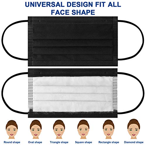 Face Masks Medical Black Disposable Face Mask 4 Ply, Breathable Comfortable Hospital Safety Mask with Adjustable… - Image 6