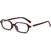 Breaksun Retro Rectangle Glasses for Women Men Small Square Blue Light Blocking Glasses Vintage Eyeglasses