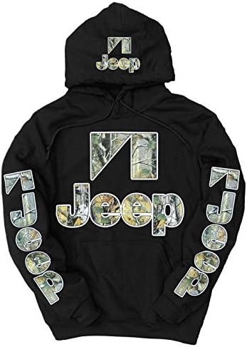 Jeep Camo Logo Hoodie, Large Black