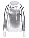 Meaneor Women Long Sleeve Hood Stripped Pullover Jacket Sweatshirt W/ Thumb Hole