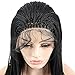 LiyaHair Braided Wigs Braids Lace Front Wig Fully Hand Tied Synthetic Braided Hair Hand knitting 24inch with Baby Hair for Black Women