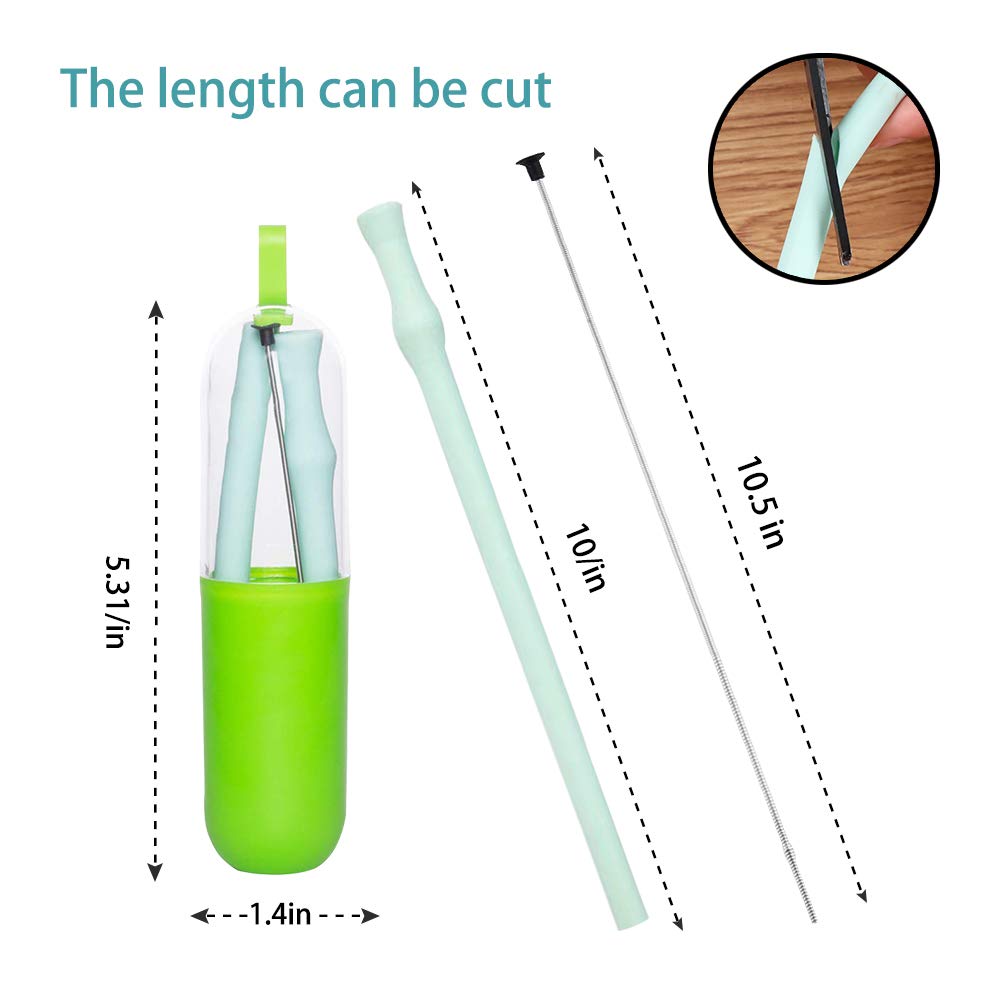 Reusable Collapsible Silicone Straw 2 Pack -10\