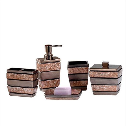 Bzsm Resina Retro Accesorios de baño Conjunto dispensador de jabón