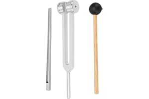 Sound Therapy Tuning Fork 128Hz Aluminum Alloy Healing Fork with Hammer for Relaxation Meditation and Stress Relief