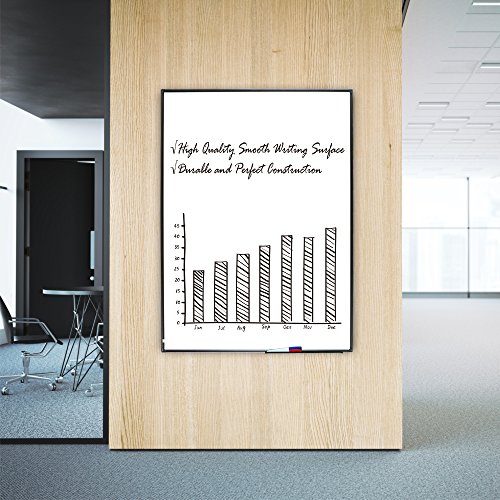 Lockways Magnetic Whiteboard White Board - Dry Erase Board 48 x 36, 3 Dry Erase Markers, 8 Magnets, Black Aluminium Frame for Home, Office, School - Thumbnail 5