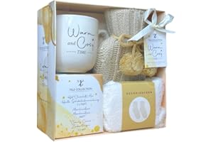 TILZ COLLECTION Women Gift Set -Hot Water Bottle, Hot Chocolate Mix, Mini Marshmallows, Mug, Socks, Crushed Candy |Mini Winter Hot Water Bottle With Cover|Cosy Gifts |Women Gifts For Christmas|Hot Chocolate Gift Sets