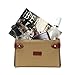 TOURBON Canvas and Leather Bicycle Basket Bike Front Handlebar Bag