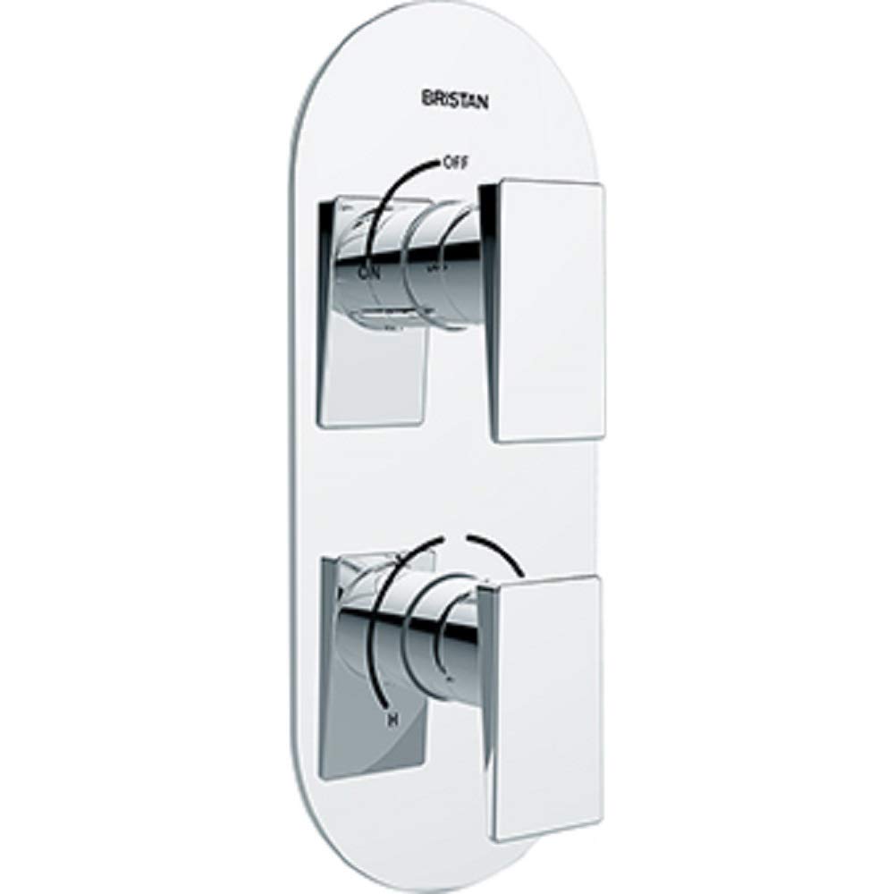 Bristan SAI SHCVO C Sail Recessed Thermostatic Dual Control Shower Valve, Chrome, One Outlet