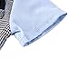 Baby Boy Short Sleeve with Bowtie Checked Gentleman Romper Toddler Outfit Clothing Set 1pcs Jumpsuit (Label 80/6-12 Months, Blue)