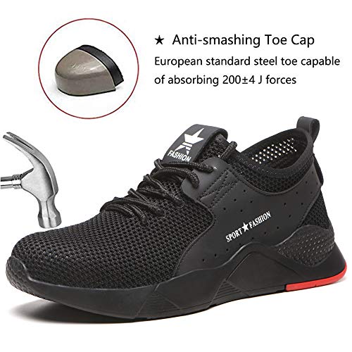 image for ESDY Steel Toe Shoes Men, Safety Work Sneakers Outdoor Lightweight Bre