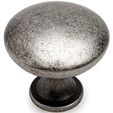 Cosmas 25 Pack 5305WN Weathered Nickel Traditional Round Solid Cabinet Hardware Knob - 1-1/4" Diameter