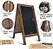 A Frame Chalkboard with Chalk Markers by HBCY Creations: 40x20 Solid Wood A-Frame Sign Gray Double-Sided Magentic Menu Board, Deluxe Set Includes 8 Chalk Markers, 10 Stencils, 2 Magnets