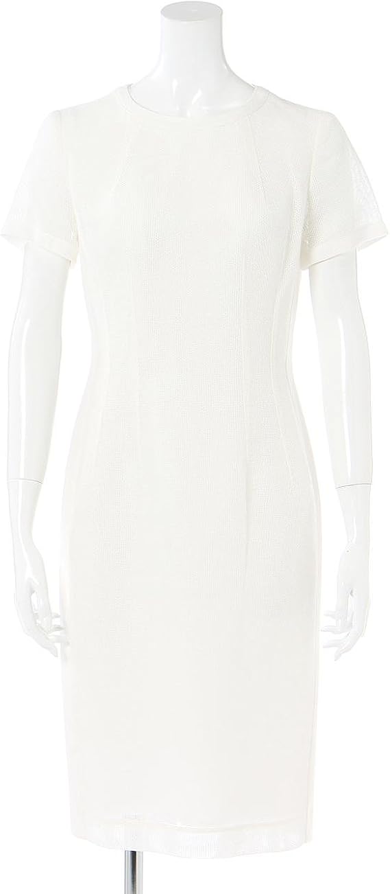 Amazon ベラルディ アウトレット Berardi Outlet メッシュ切り替えバックジップワンピース ホワイト 9 2 ワンピース チュニック 通販