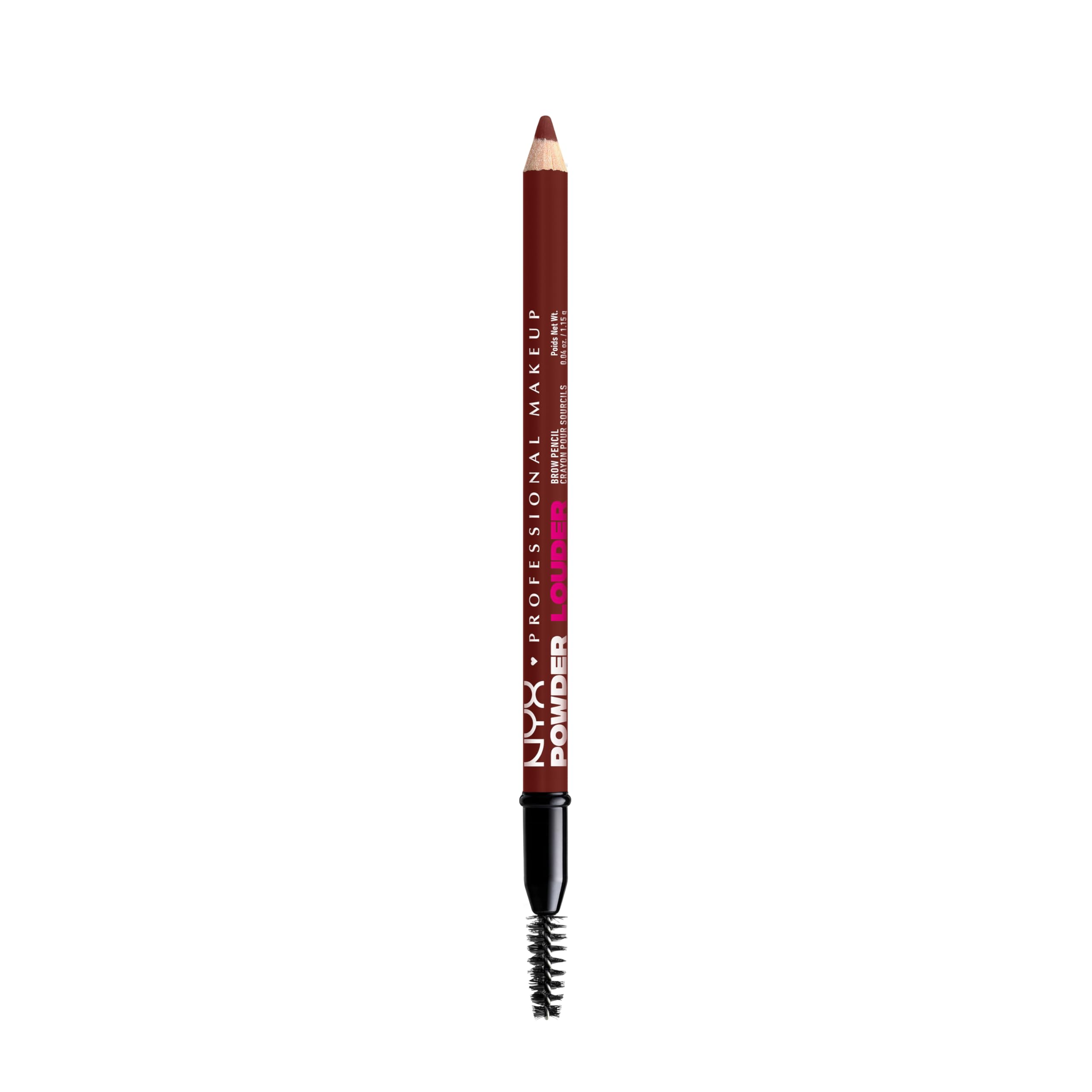 NYX Professional Makeup Powder Louder Brow Pencil, Buildable Shades, Up to 12 Hours of Wear, Transfer and Fade Resistant, With Thickening Micro-Fibres, Vegan Formula, Shade: Black Cherry