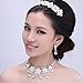 LING'S SHOP Charm Wedding Bridal Crystal Rhinestone Pearl Pendant Necklace Earring Plated Jewelry Set