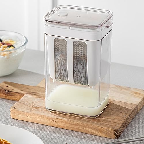 Tuwei Yogurt Strainer, Large Capacity Greek Yogurt Filter Strainer AS PET Stainless Steel Greek Yogurt Maker with Ultra Fine Mesh for Home, Whey Separation Tool, Easy to Use