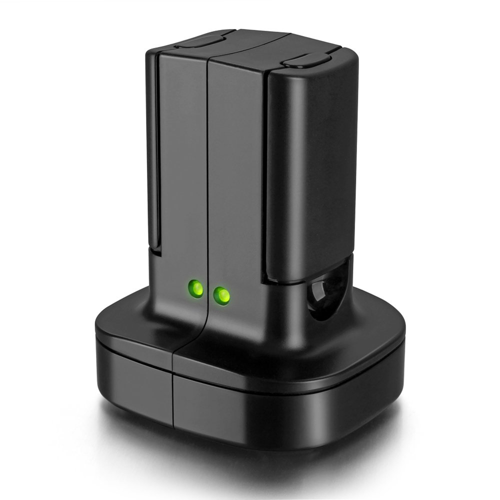 For Xbox 360 2 Pack Rechargeable Battery Pack with Dual Charging Station Dock Charger Stand Base