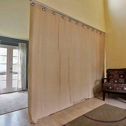 RoomDividersNow Premium Heavyweight Ceiling Track Room Divider Kit - Medium A, 8ft Tall x 4ft 6in - 6ft Wide (Dusty Gold) - Thumbnail 2