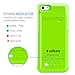 Kujian iPhone 5 Battery Charger Case Portable External Charger with 4 LED Lights Built-in Kickstand for Apple iPhone 5s/5/5c/SE (iOS 8 or above Compatible)-Green