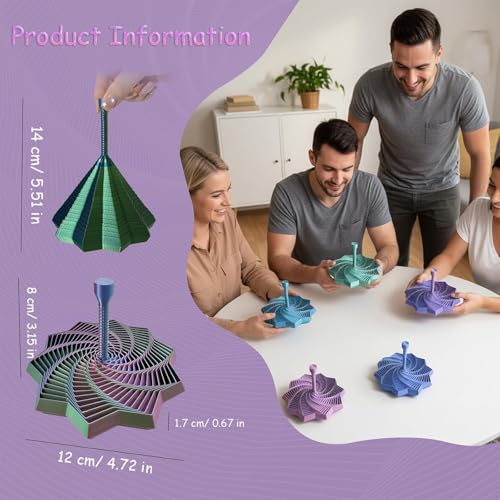 ORCHID M® Upgraded 3D Toy Printed Star Fidget Kids with Detachable Handle (Green)