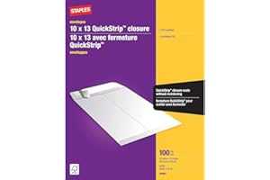Staples Catalogue Envelopes with QuickStrip Flap - 10" x 13" - White - 100 Pack