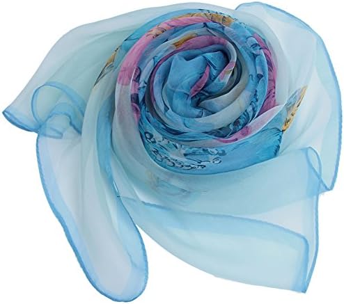 thin wild silk Ladies silk long spring and autumn dual-use shawls Silk scarf-E One Size