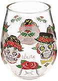 C.R. Gibson 16-Ounce Stemless Acrylic Wine Glasses, By Lolita, Set of 2, BPA Free, Measures 3.5