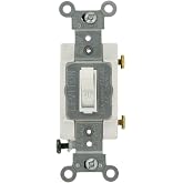 Leviton 20-Amp, 120/277-Volt, Toggle Framed Single-Pole AC Quiet Switch, Commercial Grade, Grounding, 54521-2W, White