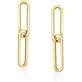 Pure Collection by Ross-Simons 14kt Yellow Gold Paper Clip Link Drop Earrings