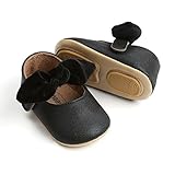 Baby Girls Mary Jane Flats Anti-Slip Rubber Sole Bow Toddler Princess Dress Shoes Black