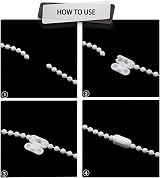 LICQIC Roller Blind Cord Connector Clips 4.5mm Ball Chain 5 Pack Plastic view 5