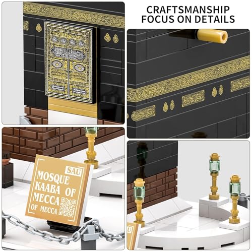 Kaaba Mosque of Mecca Building Blocks Set, 446-Piece Islamic Architecture Model Kit, STEM Educational Toy for Children & Adults, Eid Ramadan Gift, Makkah Islamic Home Decor toy for Kids