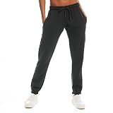 Light & Shade Women’s Fleece Joggers Charcoal M Drawstring Waist Tapered Bottoms