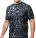 Aqua Design Men Loose Fit Rash Guard Surf Swim Sun Protection Clothing Rashguard Black Water XXX-Large