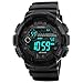Digital Watch Men Waterproof Sports Watch - Timer, Alarm, Countdown, 165FT Water Resistant, Black