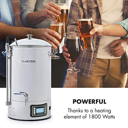 Klarstein Mundschenk â€¢ 8 Gallon â€¢ Mash Tun â€¢ Beer Brewer â€¢ Home Brewing System â€¢ Mash Tun â€¢ 304 Steel â€¢ Home Fermentation of Beer and Wine â€¢ LCD and Touch Panel â€¢ Stainless Steel